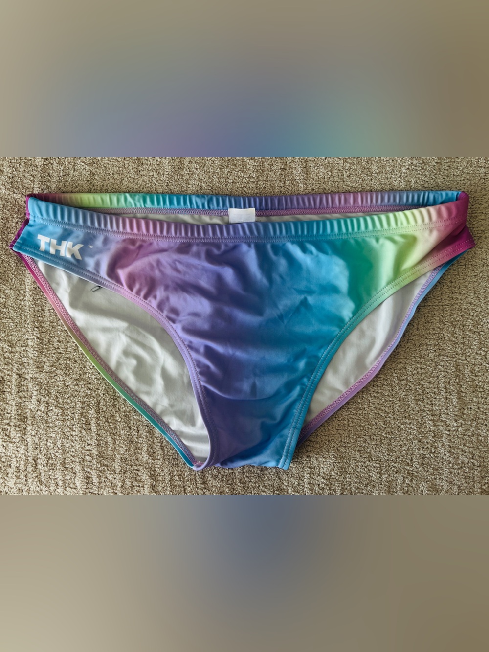 Men’s Gradient Rainbow Swim Trunks - Blue to Purple
